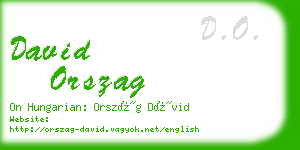 david orszag business card